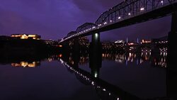 Chattanooga Skyline along the Tennessee River Stock Footage