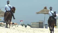 Police Patrolling Sousse Beach News Clip