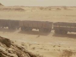 Mauritanian train passing by Stock Footage