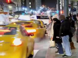 Street traffic on Grand Central Terminal Stock Footage