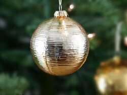 Christmas bauble on a tree, shaking. Stock Footage