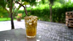 passion fruit with soda mint Stock Footage