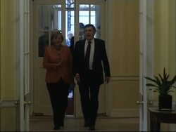 Chancellor Merkel meets Prime Minister Brown News Clip