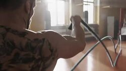 Boxer training. Shadowboxing. Stock Footage