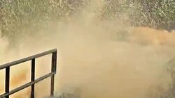 Water stream from the dam go to the Canal with Zoom Out Technique Stock Footage