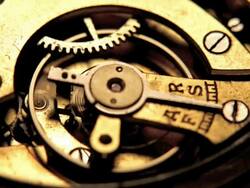 Working clock mechanism. Stock Footage