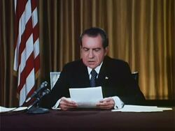 Nixon's First Watergate Speech - Part 9 of 9 Stock Footage