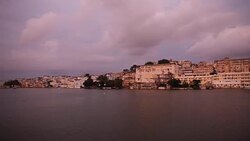 Lake Pichola in Udaipur India Stock Footage