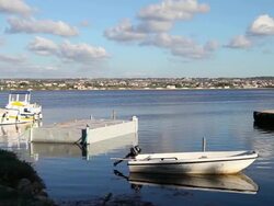 Mozia (Motya), ships in the dock of the Mozia island Stock Footage