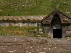 MS PAN View of Selim karavanserai / Armenia Stock Footage