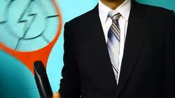 businessman hand with mosquito swatter Stock Footage