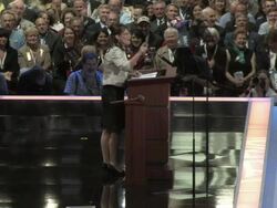 2008 HA WS Vice-presidential candidate Governor Sarah Palin speaking at Republican National Convention on September 3, 2008 / Minneapolis, Minnesota, USA / AUDIO Stock Footage