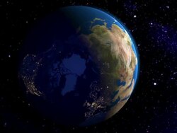 Night & winter in North Pole from space Stock Footage