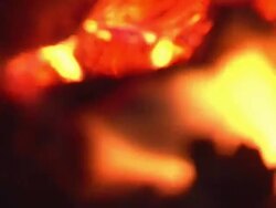 Fire burning in the chimney (close-up, PAL, sound included) Stock Footage