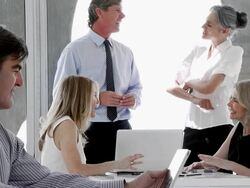 Business Unformal Talk Stock Footage