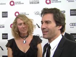 INTERVIEW - Eric McCormack, Janet Holden - Elton John AIDS Foundation Presents 22nd Annual Academy Awards Viewing Party Sponsored By Chopard, Neuro Drinks And Wells Fargo Stock Footage
