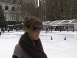 Bryant Park Ice Rink Stock Footage