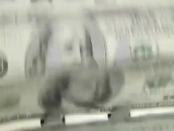 Bank Money Counting Machine with $100 Bills Stock Footage