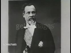 1948: MEN OF MEDICINE: Three physicians in doctors lounge. PHOTOGRAPHS: Louis Pasteur. Joseph Lister. W.T.G. Morton & Crawford Long. Paul Ehrlich. Alexander Fleming. Instructional Video