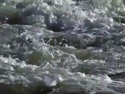 MS SLO MO Barrage on Sarre River / Sarrebourg, Lorraine, France Stock Footage