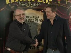 Hugh Grant, Peter Lord at The Pirates! Band of Mis Stock Footage