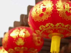 MS Red lanterns to celebrate Chinese spring festival / xi'an, shaanxi, china Stock Footage