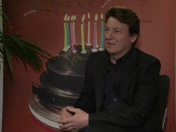 INTERVIEW: Robert Wieckiewicz on difficult shooting conditions at In Darkness special gala screening  on March 11, 2012 in Barbican Centre, London, England. Stock Footage