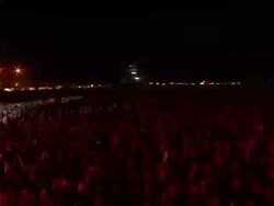 W/S EXT Concert Crowd Festival Night Stage Stock Footage