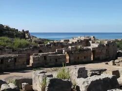 Selinunte, fortifications outside the north gate Stock Footage