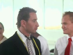 DOLLY: Business manager Stock Footage