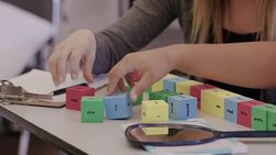 Speech therapist working with a teenage patient Stock Footage