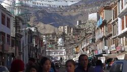 Leh Bazaar in Ladakh, India Stock Footage