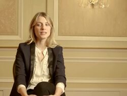 INTERVIEW - Melanie Laurent on working with the director Claudia Llosa at 'Aloft' Interviews at The Regent Hotel on February 12, 2014 in Berlin, Germany. Stock Footage