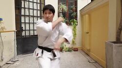 Man Practicing Martial Arts Stock Footage