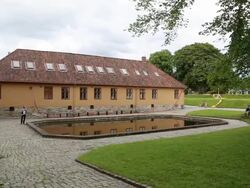 Oslo, Akershus fortress, view of a pool Stock Footage