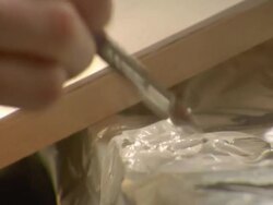 CU Human hand dabbing paint / Vancouver, British Colombia, Canada Stock Footage