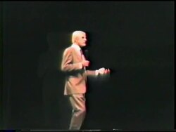 Timothy Leary speaks at conference on the sixites Stock Footage