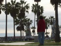 (HD1080i) Walking Past Graffiti Stock Footage