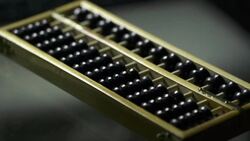 Rack focus of Traditional Maths Tool Abacus Stock Footage