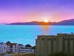 Sunset over the sea Stock Footage