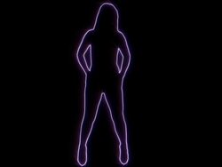 Glowing silhouette dancing Stock Footage