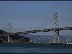 Suspension Bridge: San Francisco - Oakland Bay, California Stock Footage