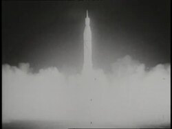 The Explorer 1 satellite blasts off at night. News Clip
