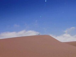 two bushmen - Menschen_auf_Duene Stock Footage