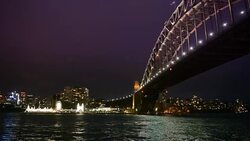 The Sydney Harbour Bridge at Night, Sydney Australia Stock Footage