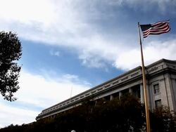 Flag And Government Building Stock Footage