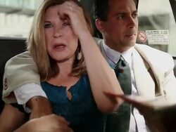 MS Middle aged couple smiling and laughing together while riding in back of cab through and urban part of downtown city / Minneapolis, Minnesota, United States Stock Footage