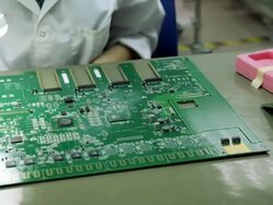 Installing connector on the motherboard after SMT Stock Footage