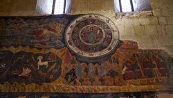 Mural Paintings into Svetitsjoveli Cathedral in Mtskheta city Stock Footage