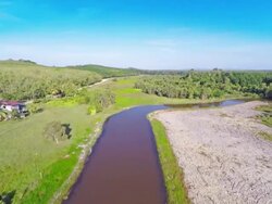Aerial view of power plant Stock Footage